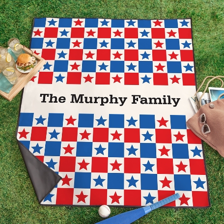 Stars and Squares Picnic Blanket