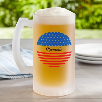 Stars and Stripes Frosted Beer Mug