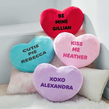 Plush Heart Message Pillow