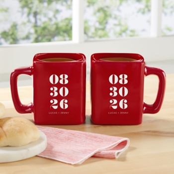 Special Date Red Square Mug