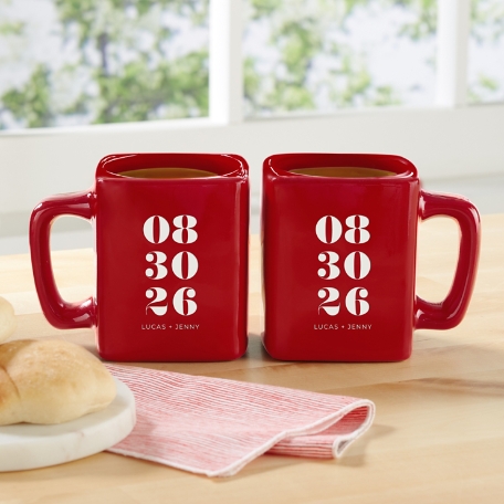 Special Date Red Square Mug