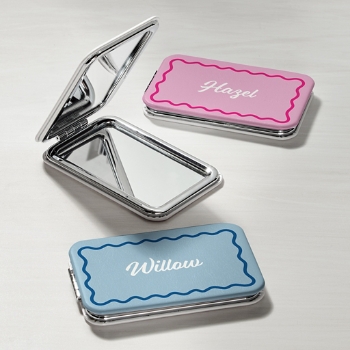 Wavy Border Rectangle Purse Mirror