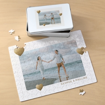 Gold hearts Photo Puzzle