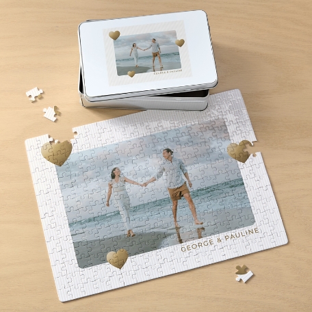 Gold hearts Photo Puzzle