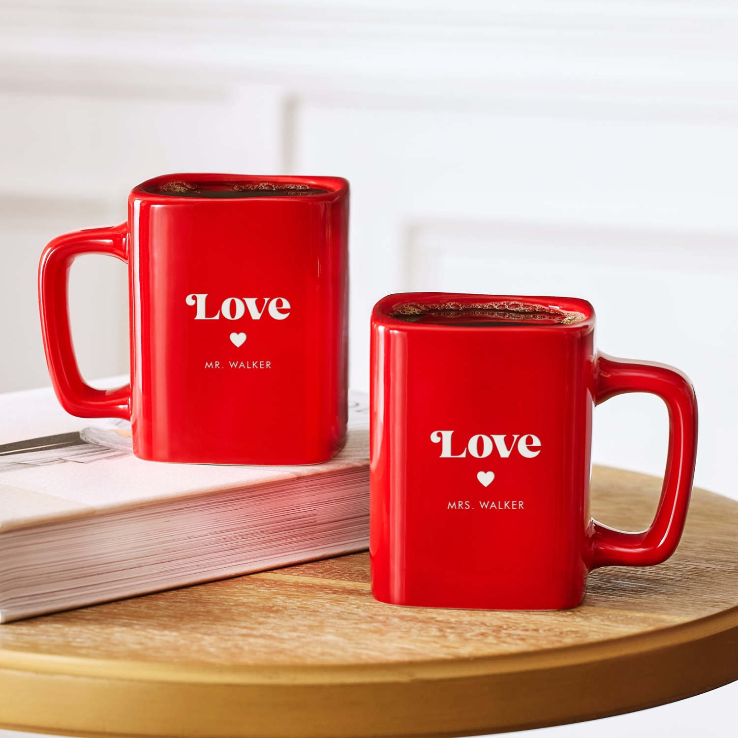 Red Heart Square Mug Set at Gifts.com