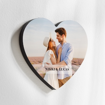 Photo Message Wood Heart Wall Sign