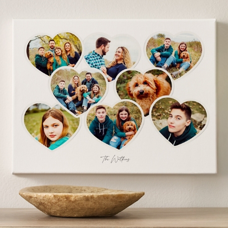 Cherished Hearts Photo Collage Canvas