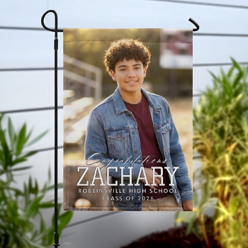 Elite Graduate Photo Garden Flag