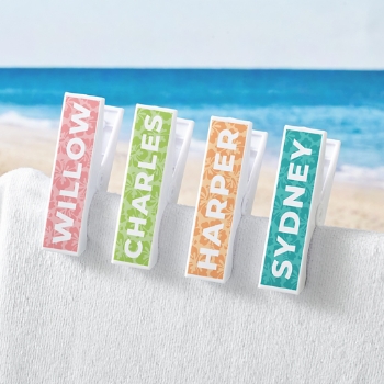 Tropical Name Beach Towel Chair Clip - Set of 2