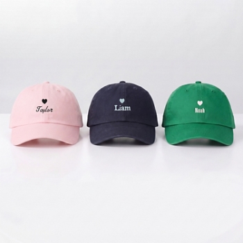 Heart with Name Embroidered Hat