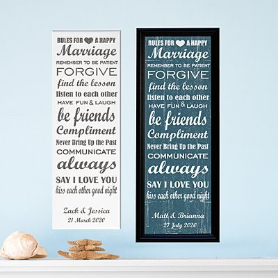 Rules to a Happy Marriage Canvas