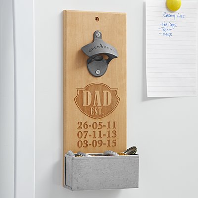 Dad Established Wood Bottle Opener