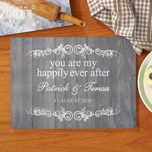 You Are My Happily Ever After Glass Chopping Board