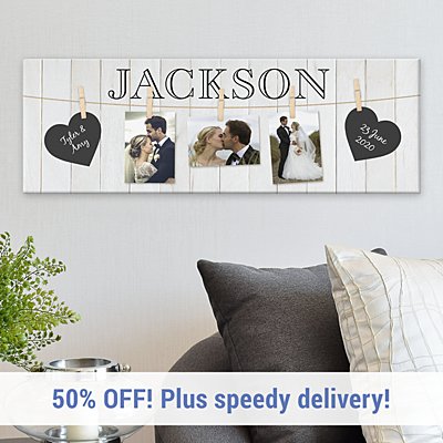 Hang On To Love Wedding Photo Canvas
