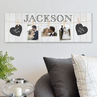 Hang On To Love Wedding Photo Canvas