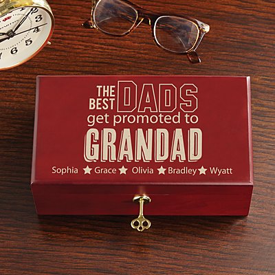 The Best Dads Get Promoted Keepsake Box