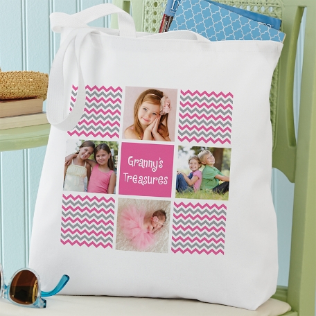 Chevron Photo Message Tote Bag