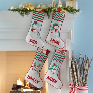 Merry Snowman Family Stocking