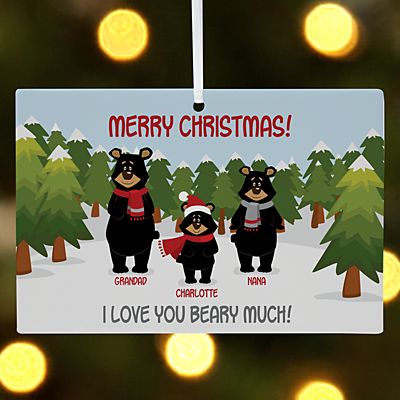 Beary Christmas Family Rectangle Bauble