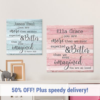 More Than We Expected Baby Canvas