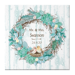 Nestled in Love Wreath Canvas
