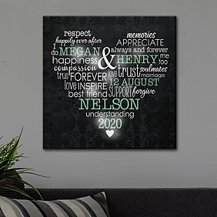 Twinklebright®  LED Words of Love Heart Canvas