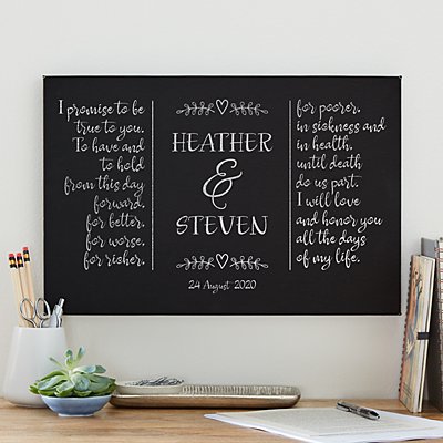 Wedding Vows Leather Wall Art