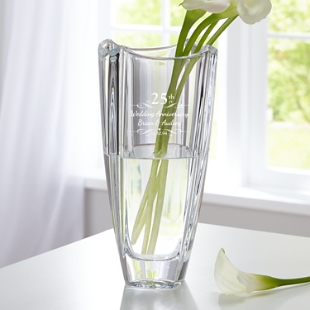 Galway Crystal Engraved Anniversary Vase