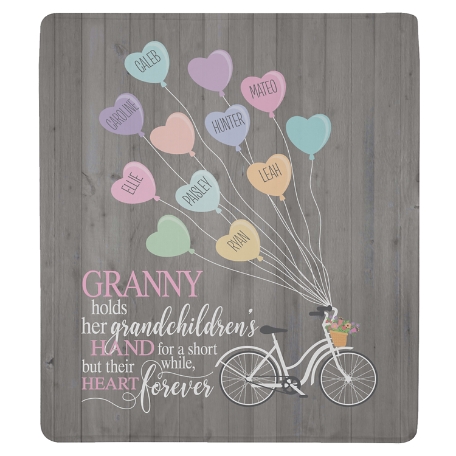 Heart Balloon Plush Blanket - Grandchildren