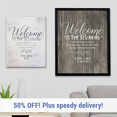 Welcome to Our Beginning Canvas