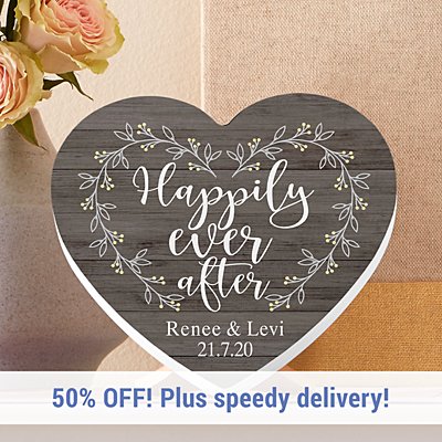 Happily Ever After Mini Wooden Heart