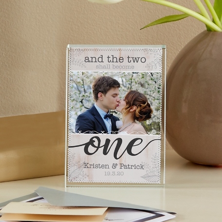 Two Shall Become One Photo Glass Block