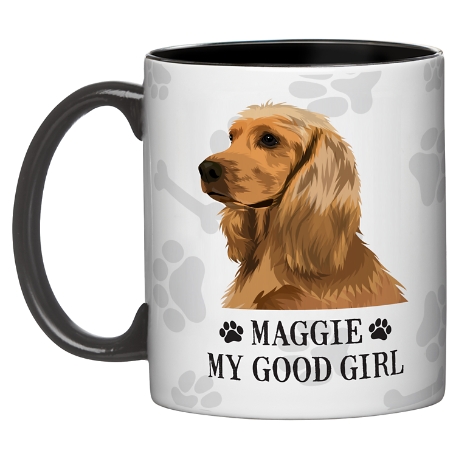 Dog Breed Mug - 11 oz Black Handle- Gray