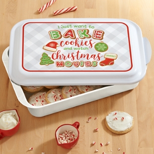 Bake Cookies and Watch Christmas Movies Baking Pan