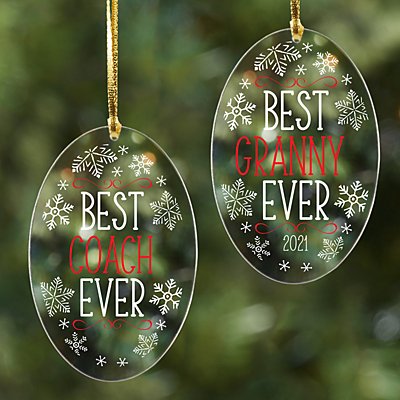 Best Ever Acrylic Oval Bauble