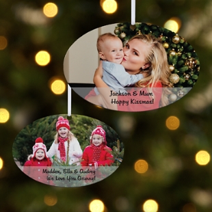 Picture-Perfect Photo w/ Message Oval Bauble