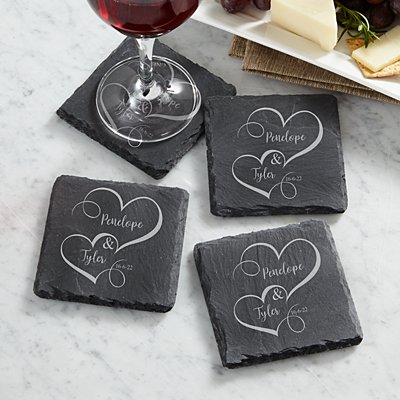 Our Love is True Slate Coasters