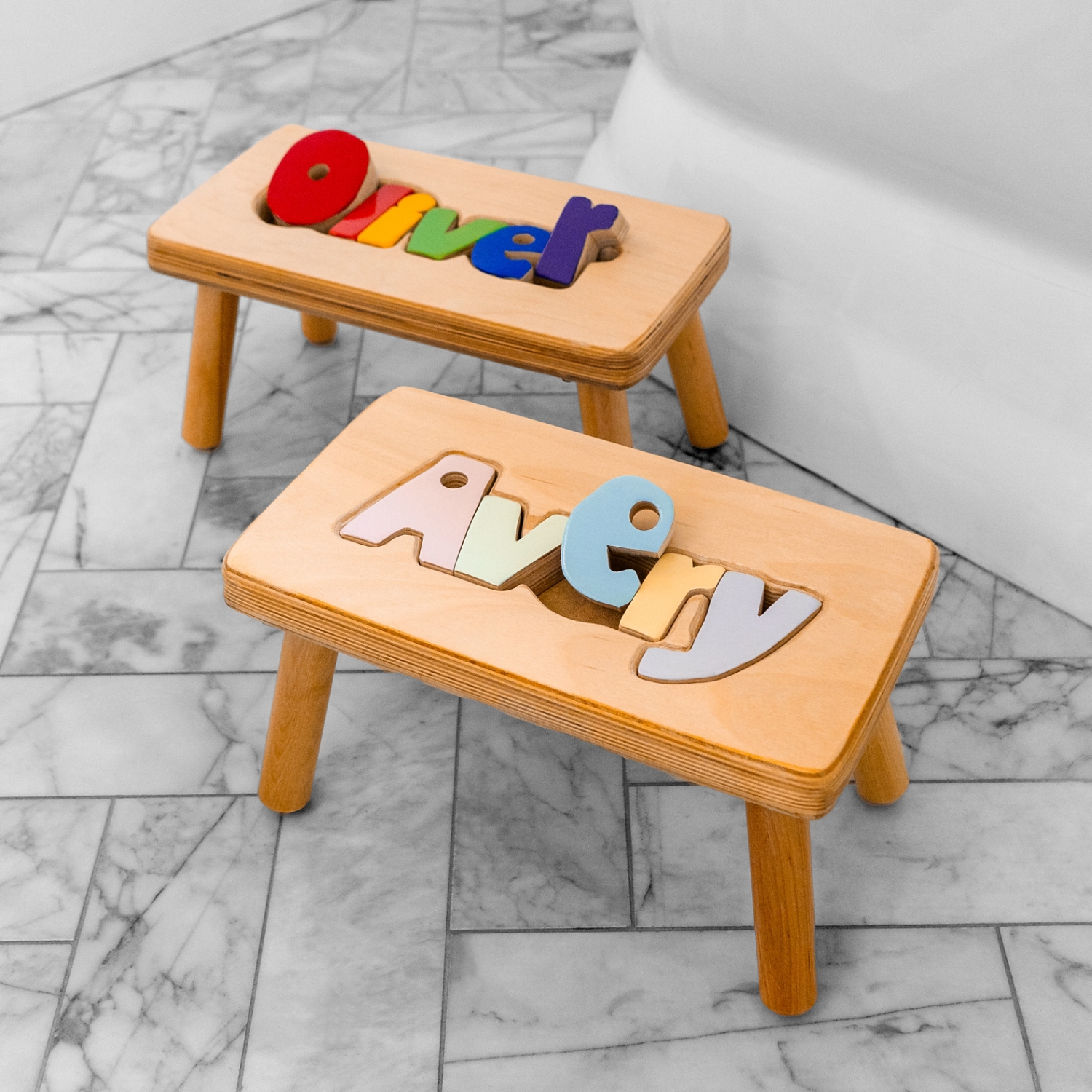 Personalized kid stools puzzle discount