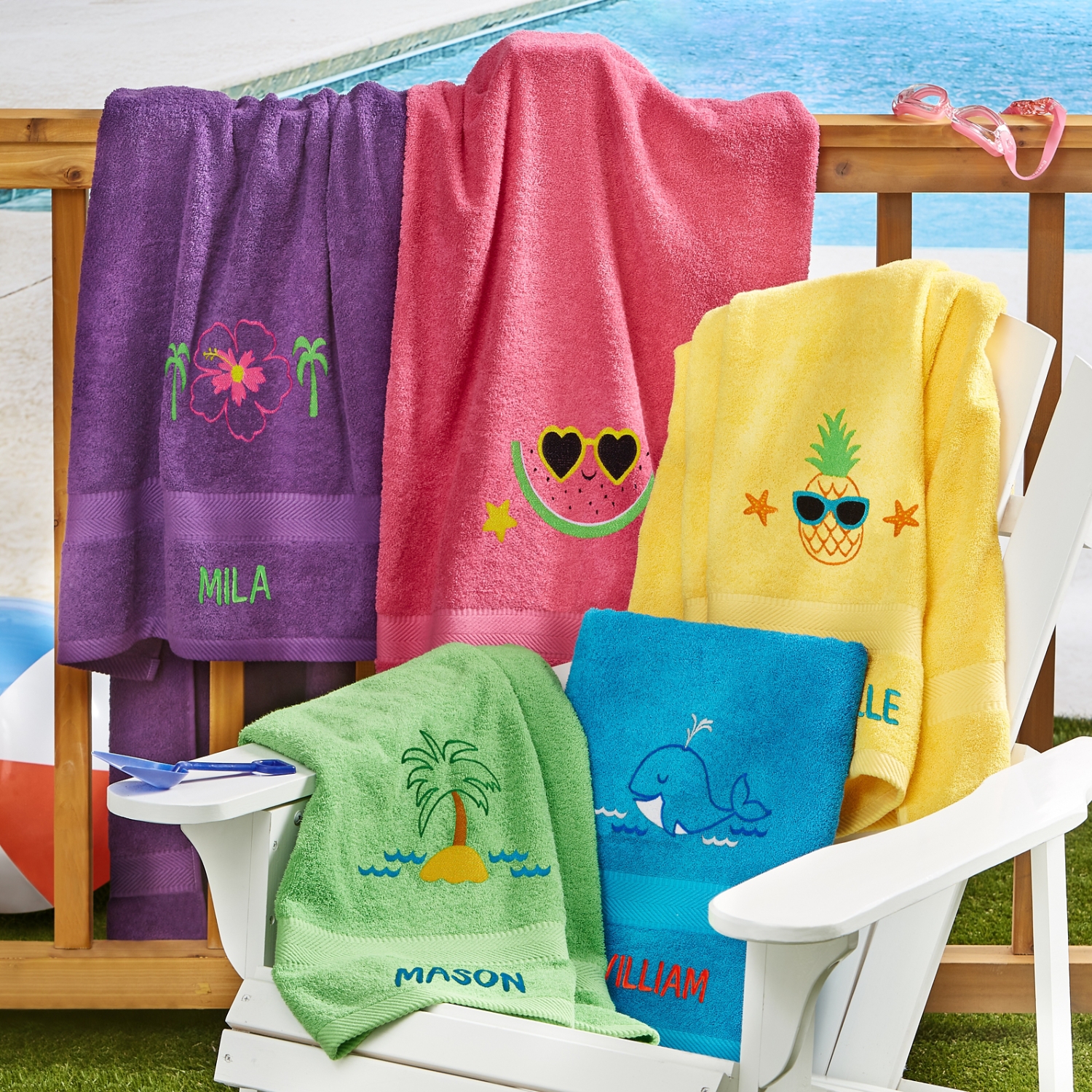 Embroidered kids towels sale