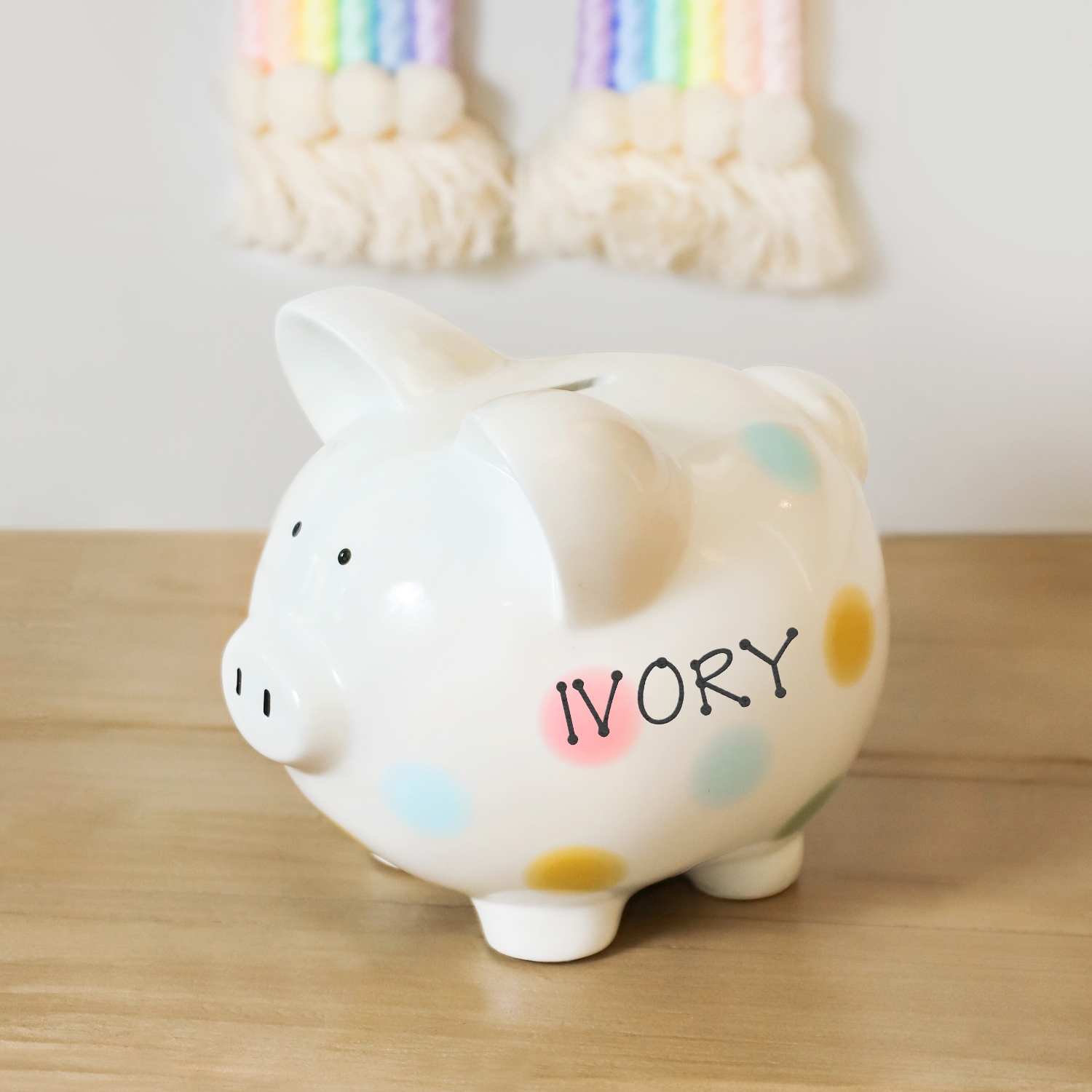 Polka Dot Piggy Personalized Bank