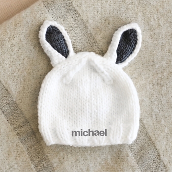 Cozy Bunny Knit Personalized Hat