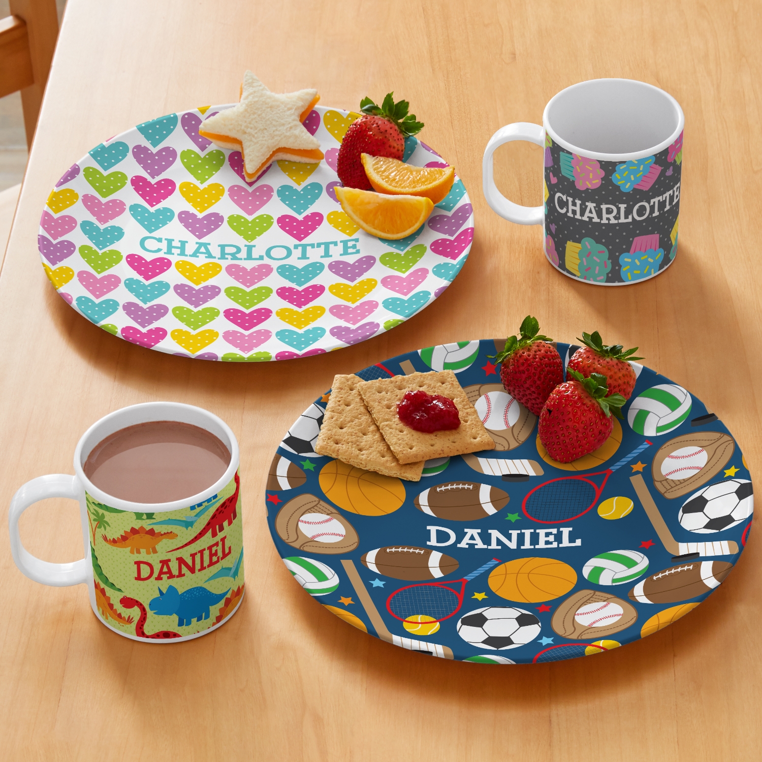 Personalized Kids Dinnerware Sets Parker Pip