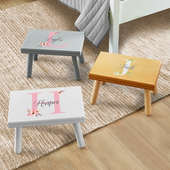 Kid’s Wooden Personalized Step Stool Collection