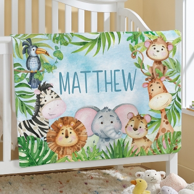 Cuddly Animals Personalized Blanket