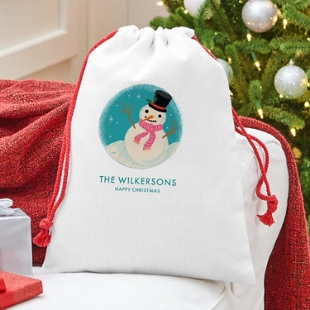 Cheery Snowman Mini Christmas Sack
