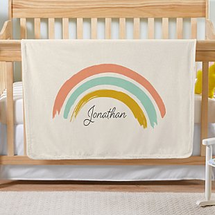 Rainbow Name Baby Blanket