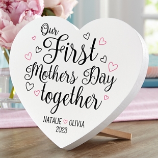 Our 1st Mother's Day Together Wooden Heart