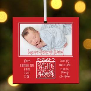 Gift From Heaven Photo Square Bauble