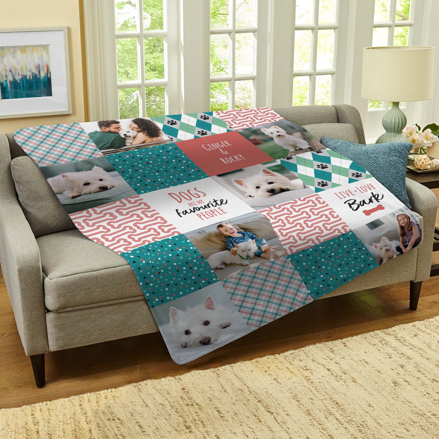 Patchwork Pet Memories Photo Blanket | Personal Creations UK