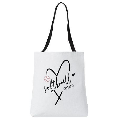 Sports Heart Tote Bag - Softball